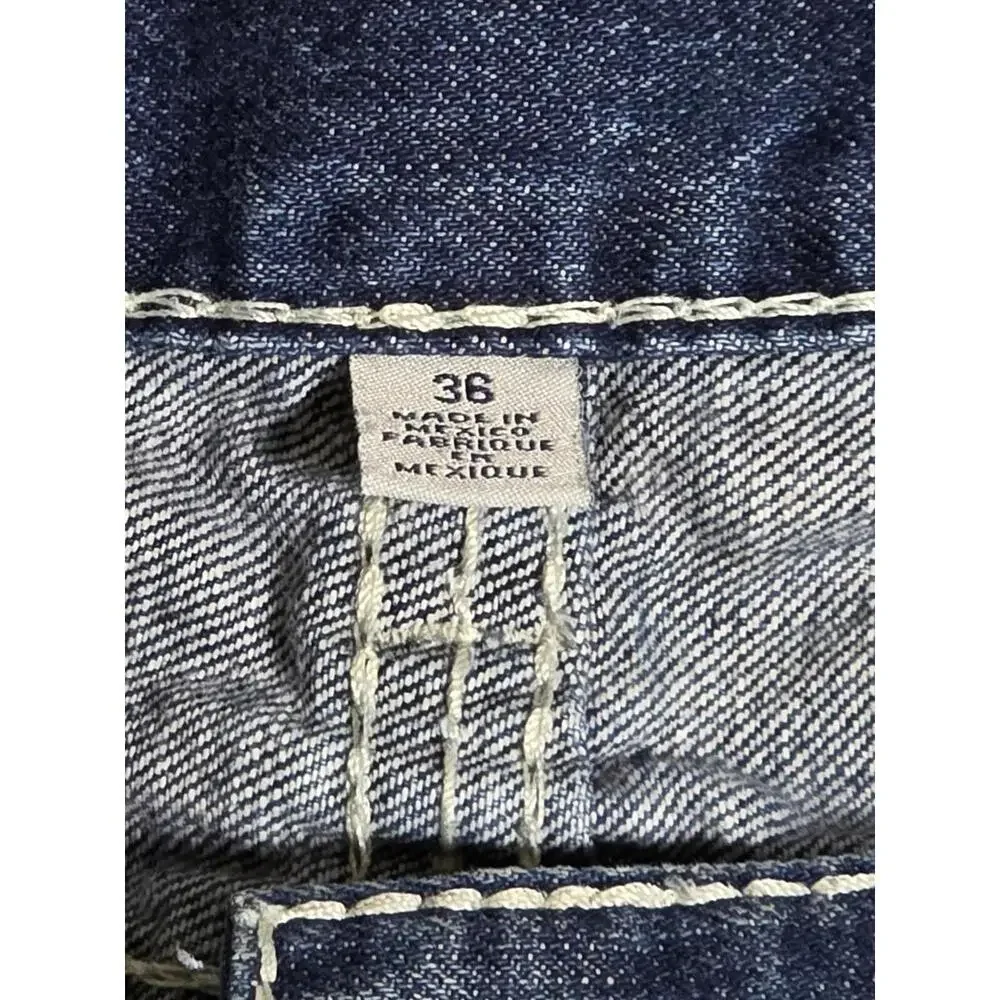 True Religion‎ Jeans Mens 36 Straight Denim Paint Splatter Distressed Faded BD